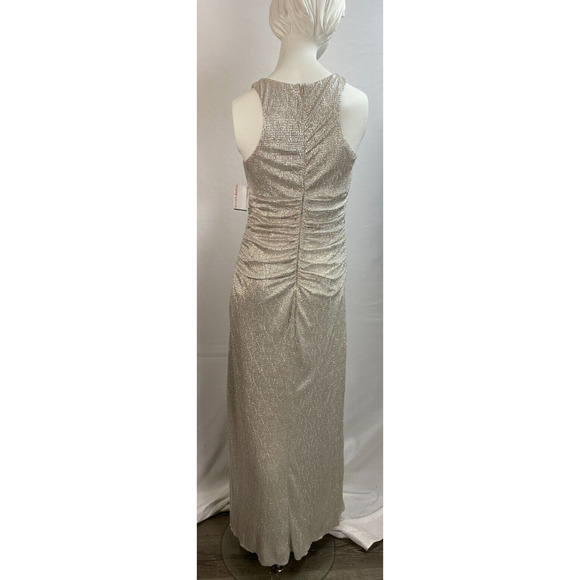NWT! Cachet Beaded Silver Taupe Cocktail Dress 6 - Picture 6 of 8
